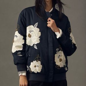 NWT Maeve Embroidered Bomber Jacket